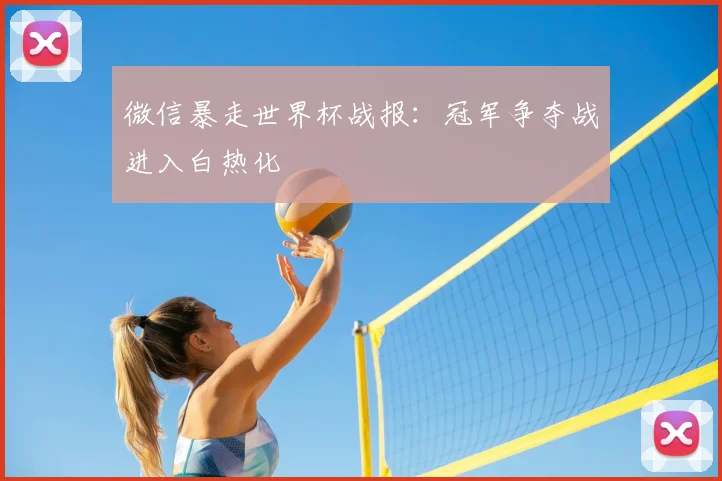 微信暴走世界杯战报:冠军争夺战进入白热化